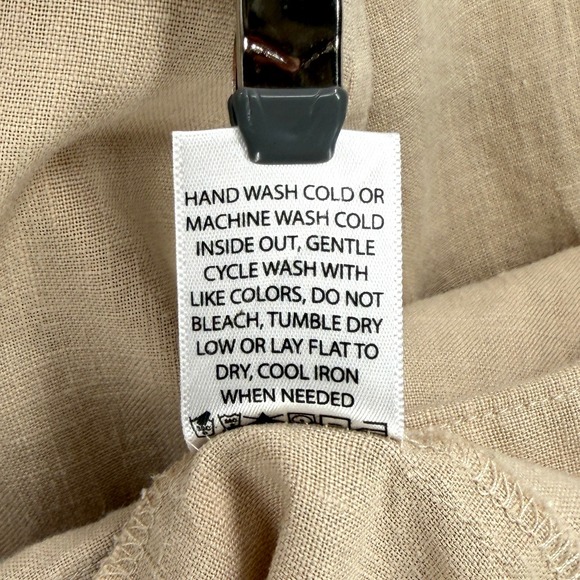 IT IS WELL LA Linen Duster Cardigan Women Small Tan Open Casual Jacket Lagenlook - Picture 12 of 15